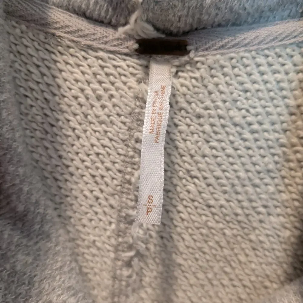 Free People Women's Sz S Grey Oversized Cowl Neck Sweatshirt Pullover Cotton